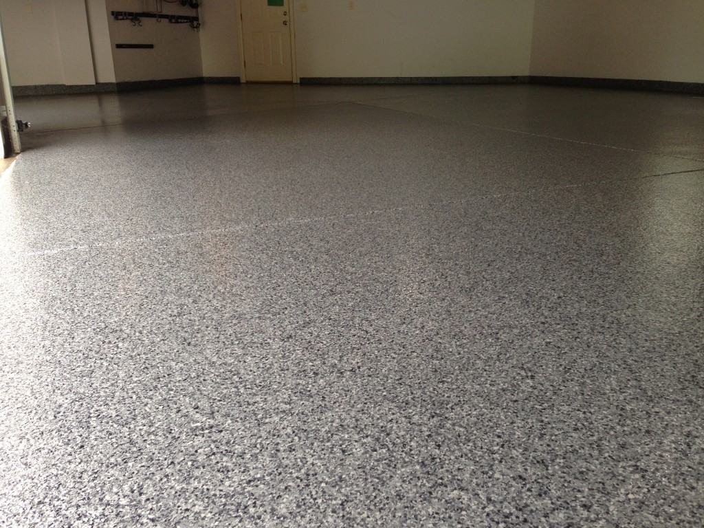 garage epoxy floor grey flooring flake coating residential insallation
